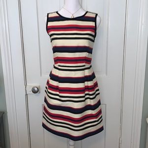 J.CREW STRIPED A LINE DRESS WITH POCKETS - Size 4